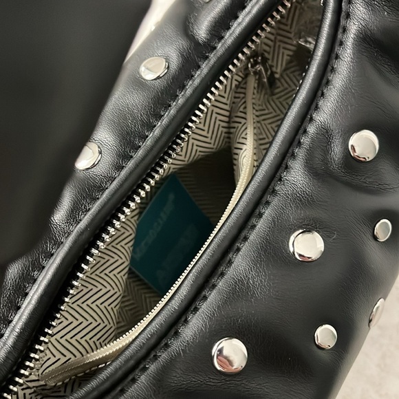 NWT URBAN EXPRESSIONS Tracy Studded Clutch Black Vegan Leather With Silver Studs - Picture 6 of 11